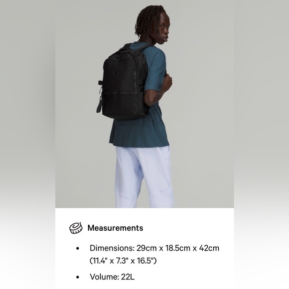 NWT Lululemon New Crew Black Backpack 22L main image 8